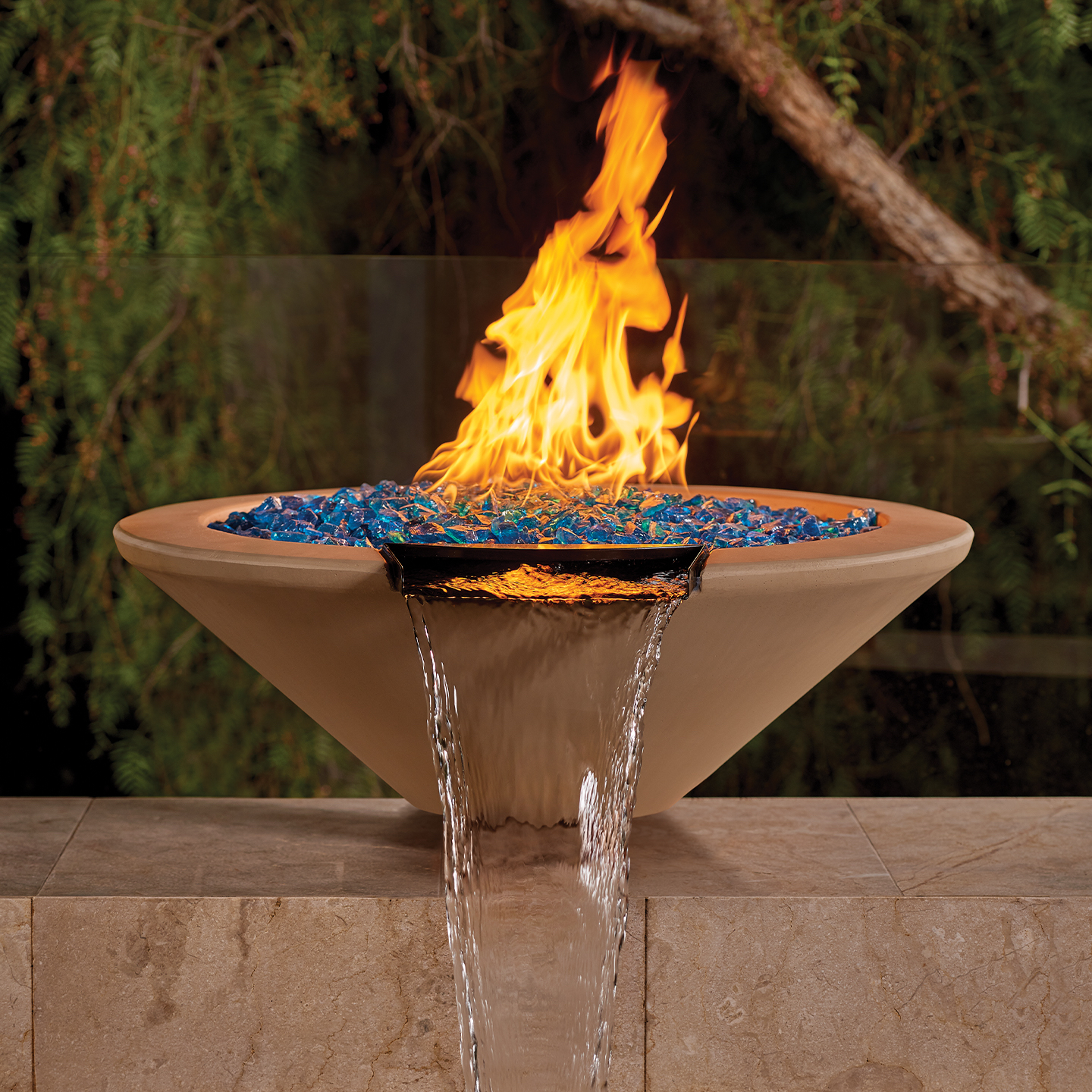 Water Bowl with Fire Glass