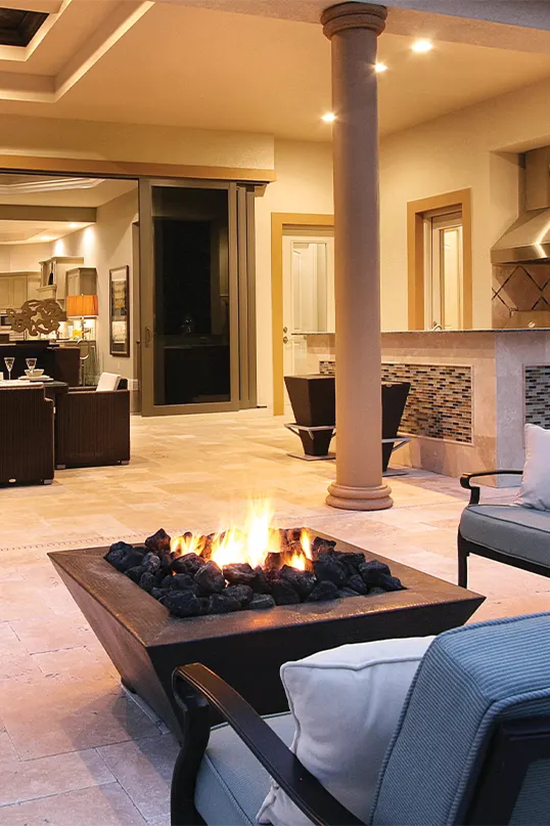 Fire Pit with Lava Rocks